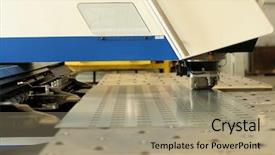  Presentation with power industry - Beautiful presentation theme featuring stamping manufacture - programmable punching machine used backdrop and a coral colored foreground