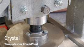  Presentation with press - Beautiful presentation design featuring stamping press backdrop and a violet colored foreground