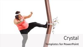  Presentation with lens flare on white - Presentation featuring stance - full length profile shot background and a white colored foreground