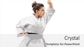  Presentation with kimono - PPT layouts consisting of stance - girl wearing a kimono practicing background and a white colored foreground