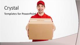  Presentation with happy image - Beautiful slides featuring stand - image of a excited happy backdrop and a sky blue colored foreground