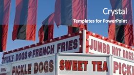  Presentation with state fair - Cool new presentation design with stand at a state fair backdrop and a ocean colored foreground