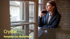  Presentation with business woman standing on maze - Presentation design featuring stand firm - pensive young woman standing near background and a tawny brown colored foreground