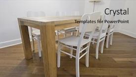  Presentation with dining table - Slide set enhanced with closeup of flowering red and yellow tulip background and a crimson colored foreground