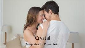  Presentation with couple - Presentation theme enhanced with stand lamp shade - side view of a loving background and a  colored foreground