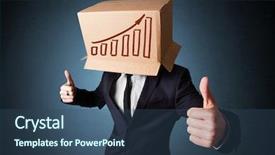  Presentation with businessman standing on maze - Theme consisting of stand rise hand - businessman standing and gesturing background and a ocean colored foreground