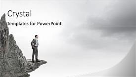  Presentation with rock - Audience pleasing PPT layouts consisting of stand rise hand - young confident businessman standing backdrop and a white colored foreground