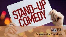  Presentation with comedy - Amazing presentation design having stand-up comedy placard backdrop and a coral colored foreground