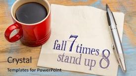  Presentation with stand - Slides with stand up eight japanese proverb background and a coral colored foreground