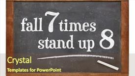  Presentation with proverb - Colorful PPT theme enhanced with stand up eight japanese proverb backdrop and a tawny brown colored foreground