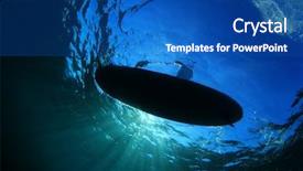  Presentation with stand - Audience pleasing PPT layouts consisting of stand up paddle surf board backdrop and a ocean colored foreground