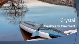  Presentation with lake ice - Colorful PPT theme enhanced with stand-up-paddleaboard-covered backdrop and a teal colored foreground