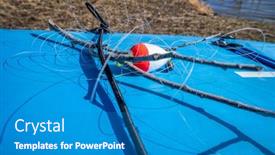  Presentation with stand - Theme enhanced with stand-up-paddleboard-deck background and a teal colored foreground