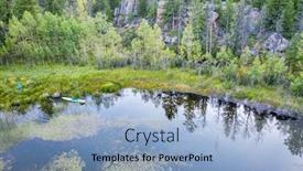  Presentation with rocky shore - Amazing slide set having stand up paddleboard with dog and a paddler on a shore of a small lake in rocky mountains late summer aerial view vacation and recreation concept backdrop and a light blue colored foreground