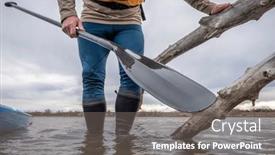  Presentation with socks - Presentation enhanced with stand-up-paddler-wearing-waterproof background and a gray colored foreground