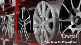  Presentation with alloy - Amazing presentation design having tyre design - stand with alloy wheels backdrop and a dark gray colored foreground