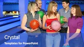  Presentation with bowling - Slide deck consisting of stand with balls for bowling background and a cobalt blue colored foreground