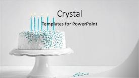  Presentation with birthday cake - Slide deck with stand with birthday cake background and a light gray colored foreground