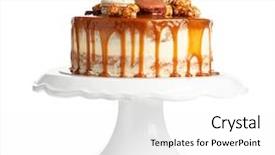  Presentation with stand - Beautiful slide deck featuring stand with delicious caramel cake backdrop and a white colored foreground