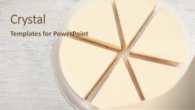  Presentation with cheesecake - Audience pleasing theme consisting of stand with delicious sliced cheesecake backdrop and a lemonade colored foreground