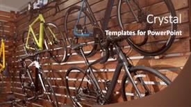  Presentation with bicycles - Cool new slides with stand with new bicycles backdrop and a tawny brown colored foreground