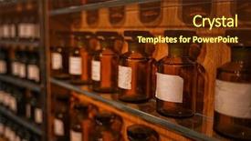  Presentation with perfume - PPT layouts enhanced with stand with perfume products background and a tawny brown colored foreground