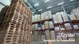  Presentation with order - Slides with standard - worker with order at stack background and a gray colored foreground