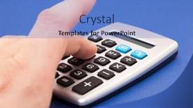  Presentation with calculator - Audience pleasing slide deck consisting of standard-calculator-on-blue-background backdrop and a teal colored foreground