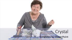  Presentation with pensioner - Amazing presentation theme having standard cost - happy female pensioner after smashing backdrop and a light blue colored foreground