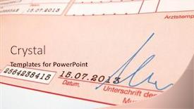  Presentation with prescription - Audience pleasing slide set consisting of standard-german-prescription-all-details backdrop and a  colored foreground