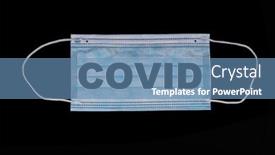  Presentation with medical virus - Presentation theme featuring standard-medical-protection-mask-n95 background and a teal colored foreground