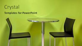  Presentation with round table - Presentation consisting of standard-metallic-round-table background and a yellow colored foreground