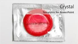  Presentation with condom - Slide set consisting of standard packed condom background and a white colored foreground