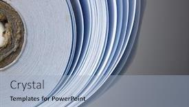  Presentation with pos - PPT theme having standard-pos-receipt-paper-roll background and a light blue colored foreground