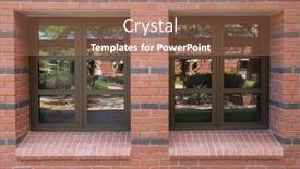  Presentation with red brick wall - Amazing slides having standard-work-aluminum-windows backdrop and a coral colored foreground