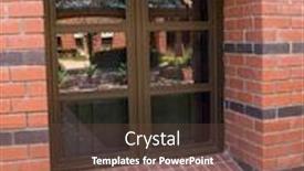  Presentation with red brick wall - Theme consisting of standard-work-aluminum-windows background and a tawny brown colored foreground