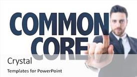  Presentation with tests - Beautiful presentation theme featuring standardized tests - business man pointing the text backdrop and a white colored foreground