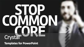  Presentation with stop - Cool new presentation theme with standardized tests - business man with the text backdrop and a dark gray colored foreground