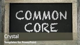 Presentation with chalkboard - Slides enhanced with standardized tests - common core written on chalkboard background and a gray colored foreground