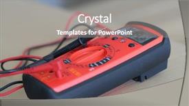  Presentation with multimeter - Slides having standardized tests - professional digital multimeter background and a gray colored foreground