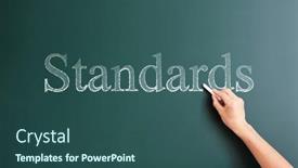  Presentation with blackboard - PPT theme consisting of standards-written-on-blackboard background and a ocean colored foreground