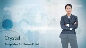  Presentation with digital - Beautiful theme featuring standing against a digital map backdrop and a  colored foreground