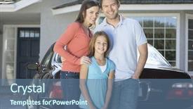  Presentation with daughter - Colorful presentation design enhanced with standing against car and house backdrop and a ocean colored foreground