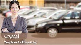  Presentation with car parking - Colorful PPT theme enhanced with standing against defocused car parking backdrop and a coral colored foreground