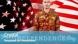  Presentation with usa flag - PPT layouts having standing against focus on usa background and a teal colored foreground