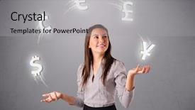 Presentation with juggling - Beautiful slide deck featuring standing and juggling with currency backdrop and a light gray colored foreground