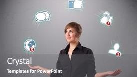  Presentation with juggling - Presentation theme featuring standing and juggling with social background and a gray colored foreground