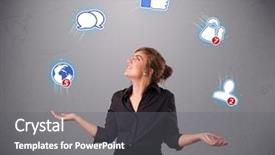  Presentation with juggling - Beautiful theme featuring standing and juggling with social backdrop and a  colored foreground