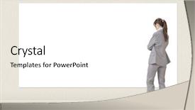  Presentation with elegant - PPT theme with standing and looking at blank background and a white colored foreground
