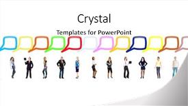  Presentation with school teamwork diversity - Cool new presentation with standing and talking common teamwork backdrop and a white colored foreground